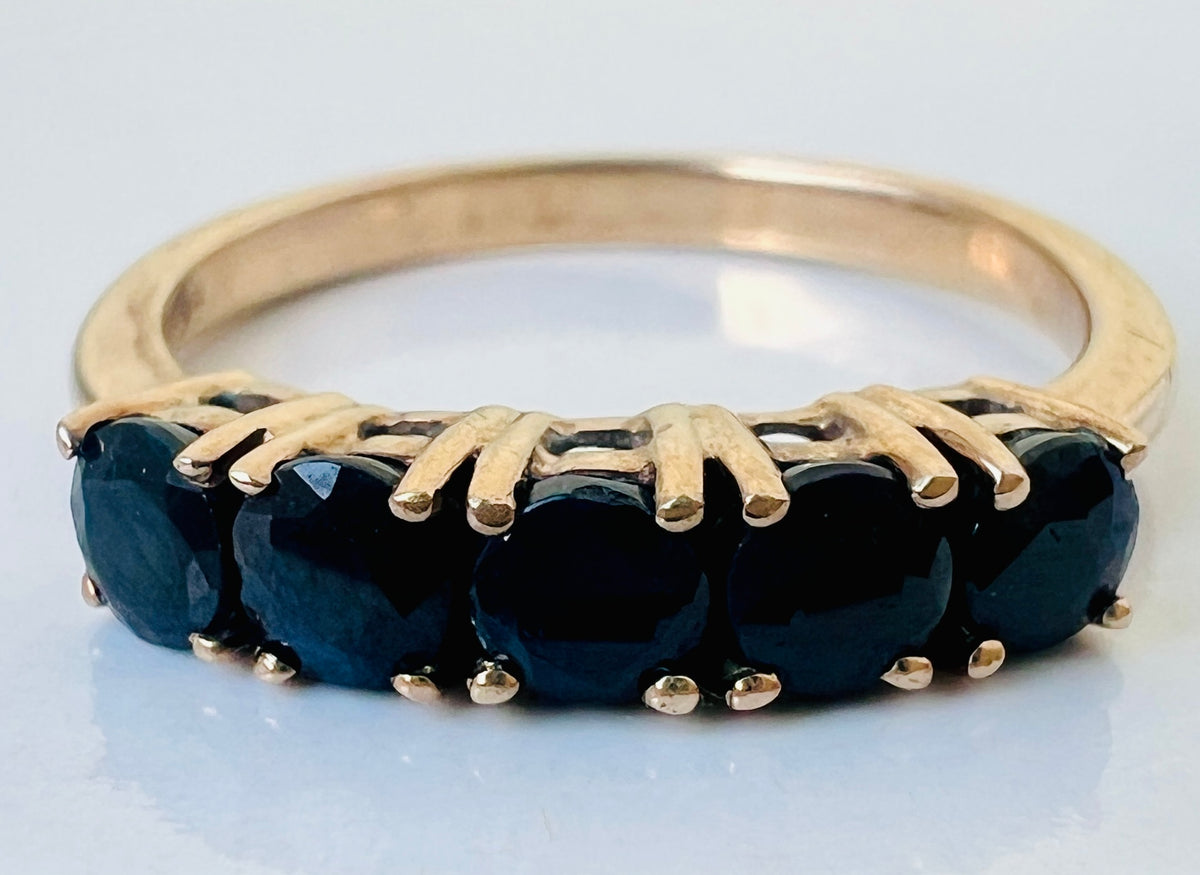 Vintage 9ct Gold Sapphire Stacking Ring