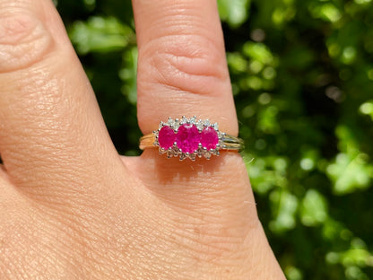 9ct Gold Ruby & Diamond Ring