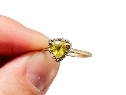 9ct Gold Citrine & Diamond Ring