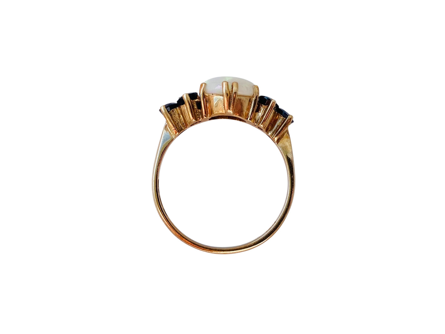 Vintage 9ct Gold Opal & Sapphire Ring