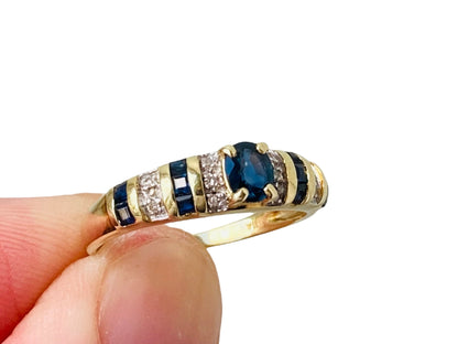 14ct Gold Sapphire & Diamond Ring