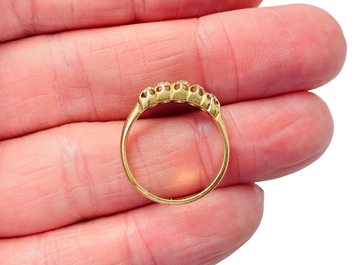 Antique 18ct Gold Five-Stone Diamond Ring
