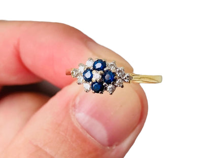 Vintage 18ct Gold Sapphire & Diamond Ring