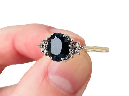 9ct Gold Sapphire & Diamond Ring