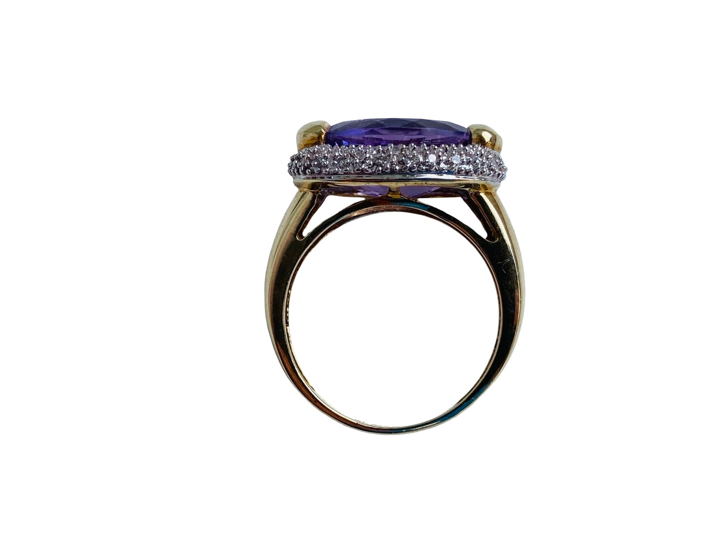 9ct Gold Amethyst & Diamond Ring