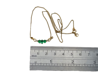 9ct Gold Emerald Pendant Necklace