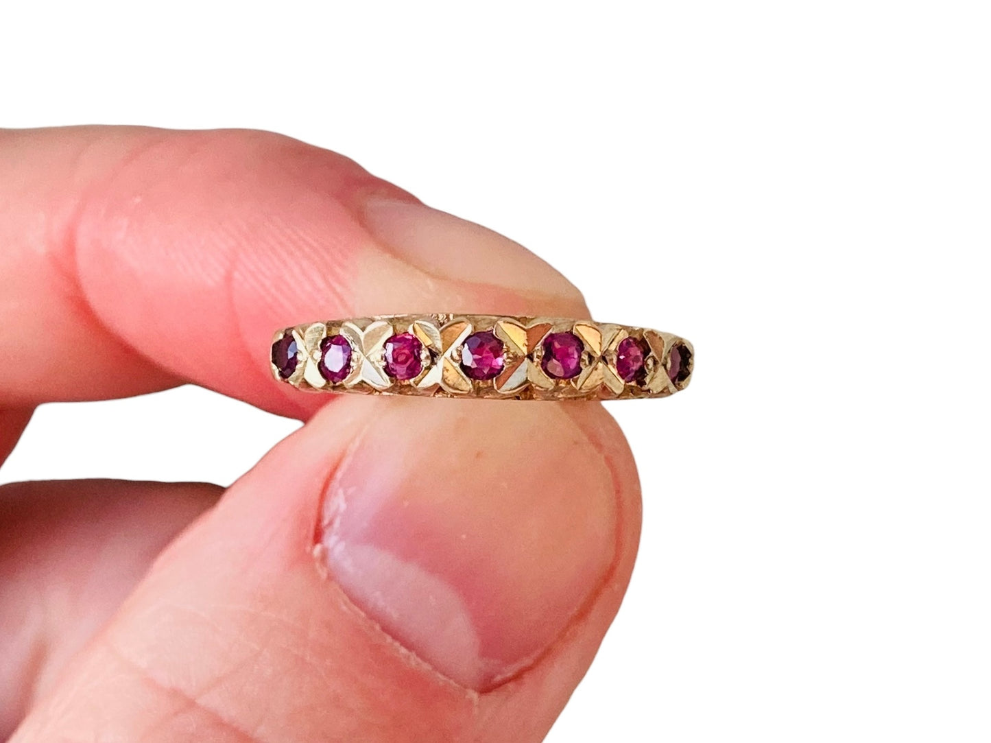 Vintage 9ct Gold Ruby Band Ring