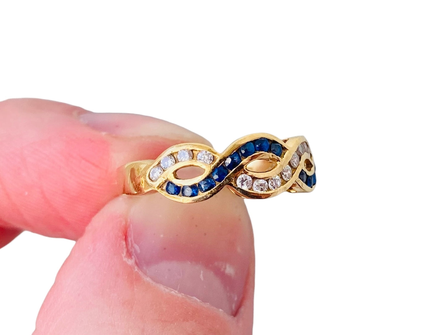 Vintage 18ct Gold Sapphire & Diamond Ring