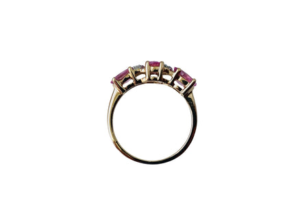 9ct Gold Pink Sapphire & Diamond Ring