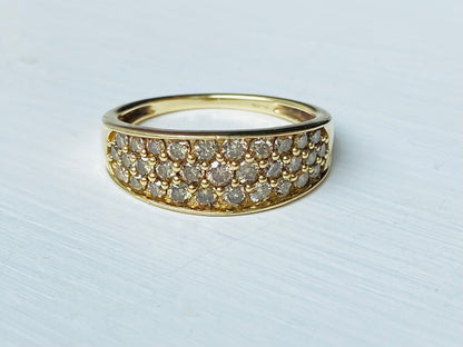 9ct Gold Champagne Diamond Band Ring