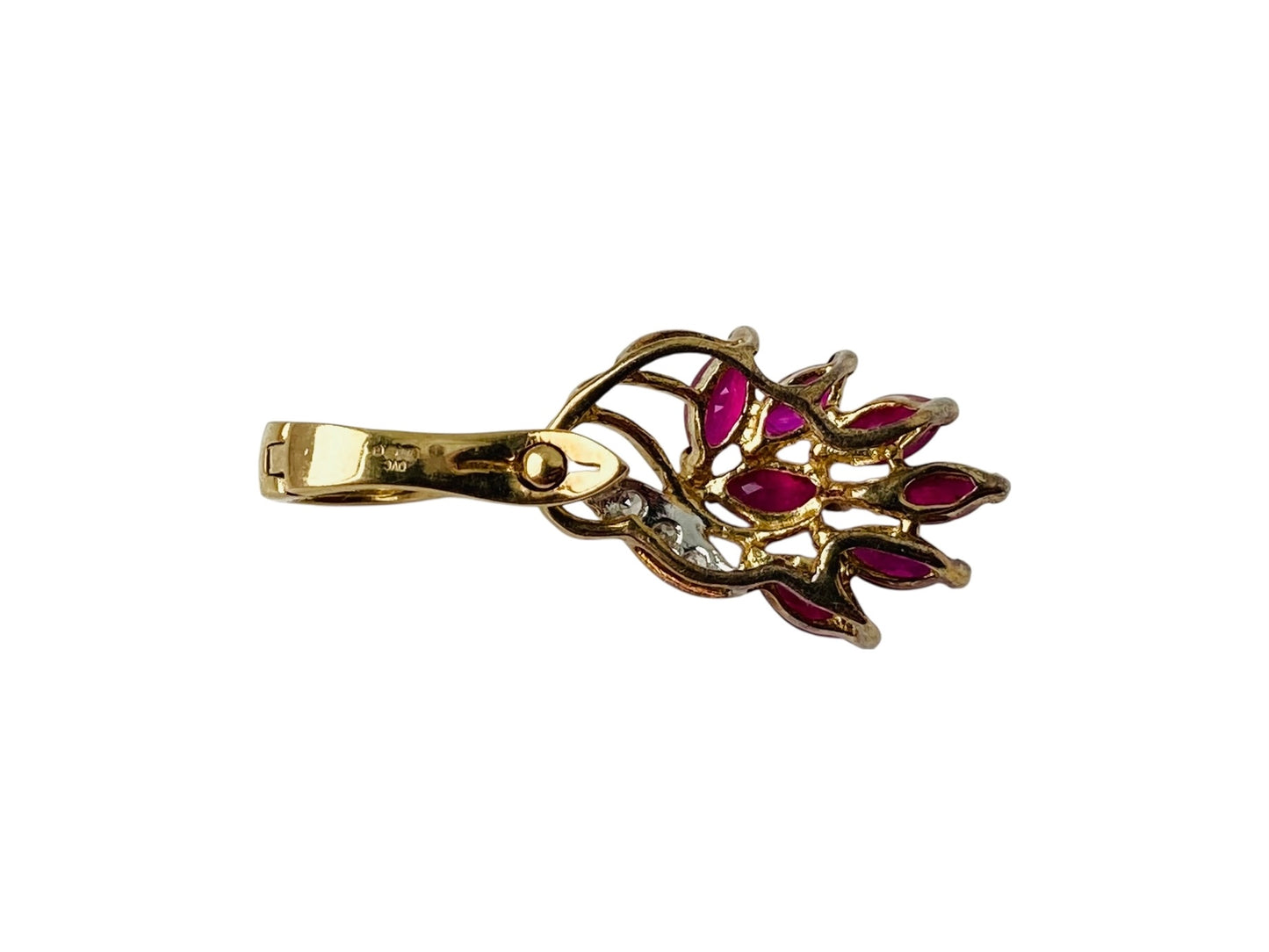 9ct Gold Ruby & Diamond Pendant