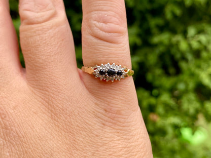 9ct Gold Sapphire & Diamond Ring