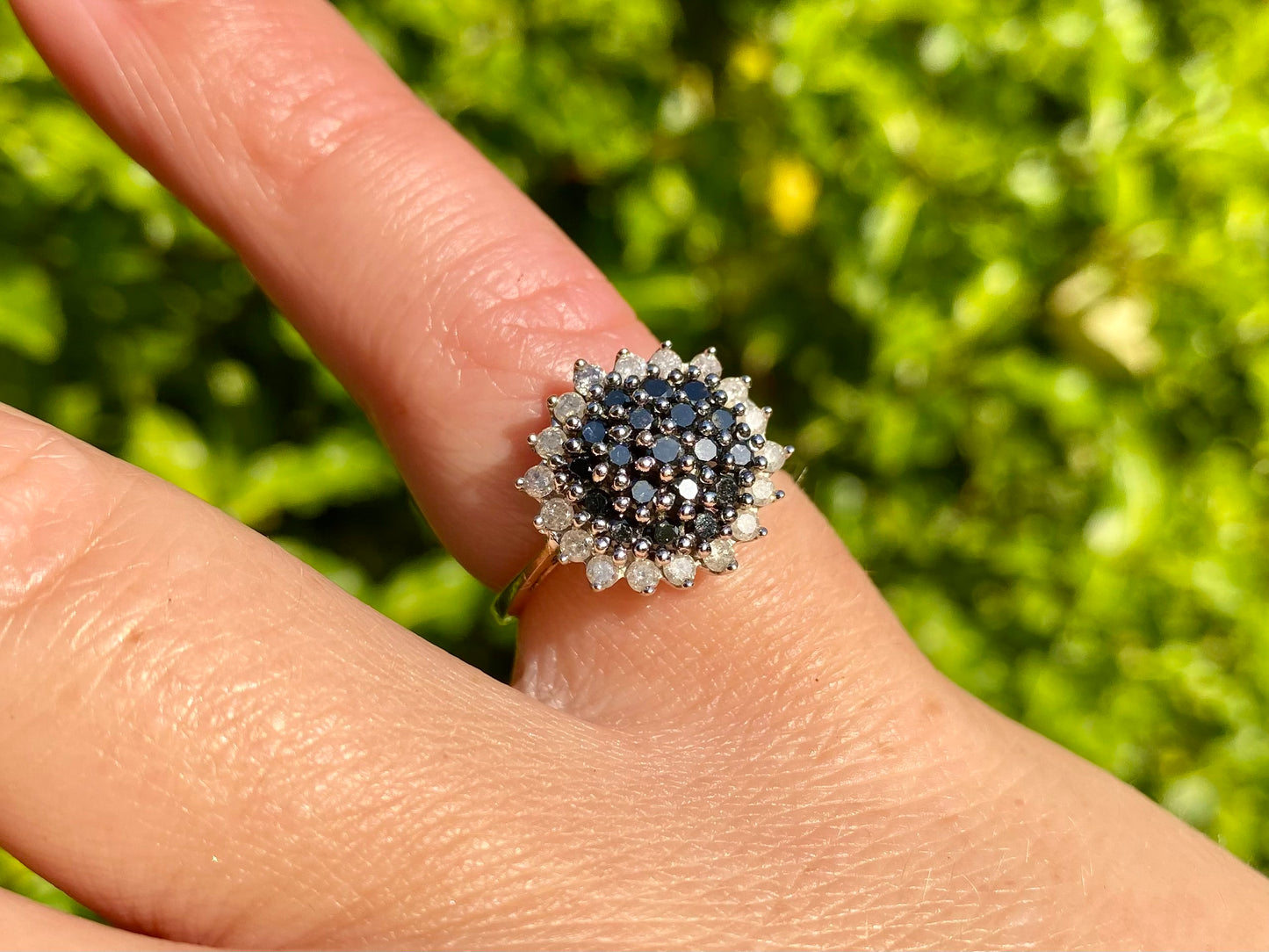 9ct Gold Black & White Diamond Ring