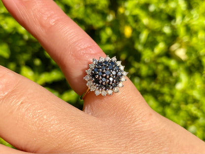 9ct Gold Black & White Diamond Ring