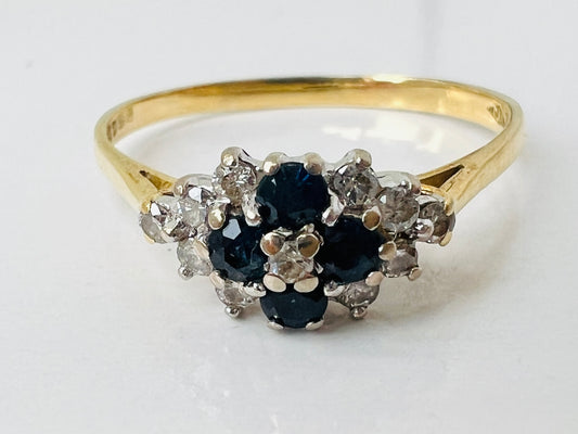 Vintage 18ct Gold Sapphire & Diamond Ring