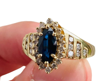 14ct Gold Sapphire & Diamond Ring