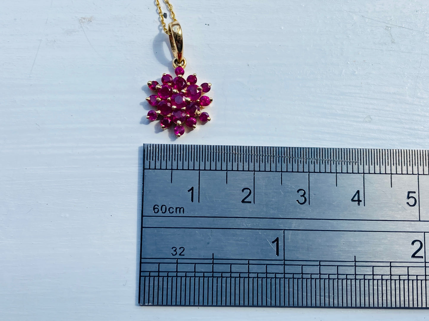 18ct Ruby Pendant With 18ct Necklace