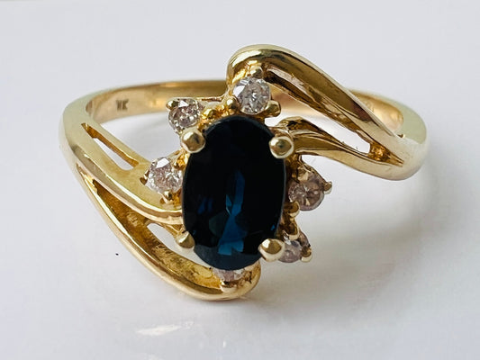 14ct Gold Sapphire & Diamond Ring
