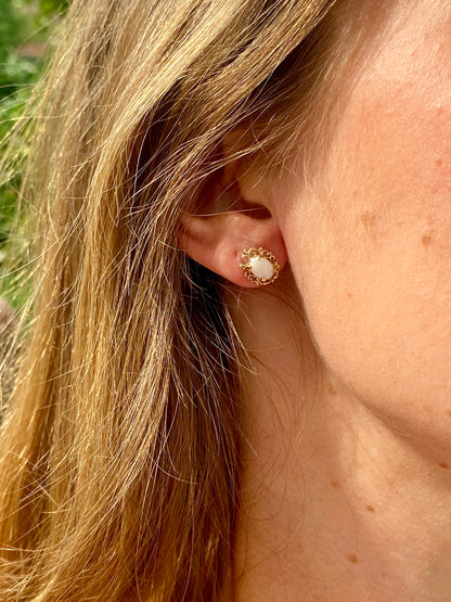 9ct Gold Opal Earrings