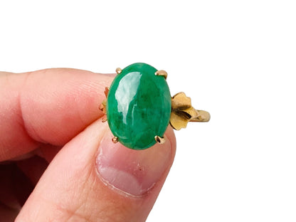 Vintage 14ct Gold Jade Ring