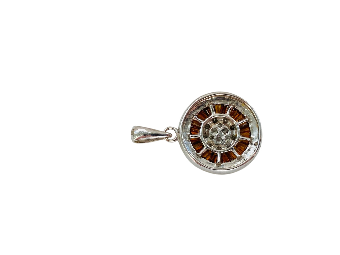 9ct Gold White & Red Diamond Pendant