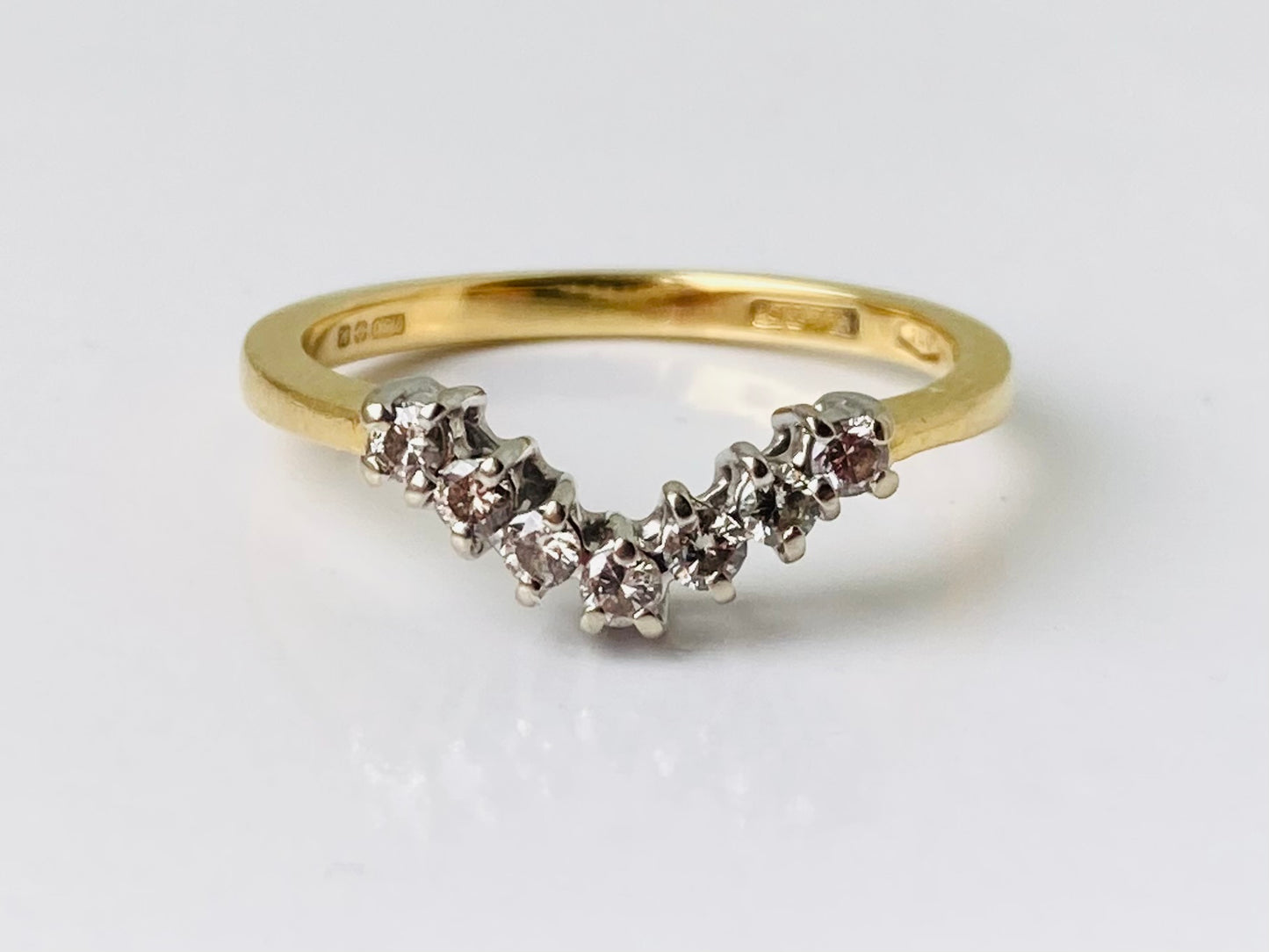 Vintage 18ct Gold Diamond Wishbone Ring