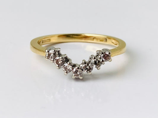 Vintage 18ct Gold Diamond Wishbone Ring