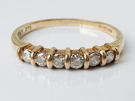 9ct Gold Six-Stone Diamond Ring
