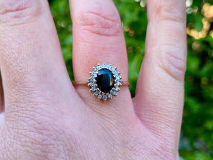 9ct Gold Sapphire & Diamond Ring