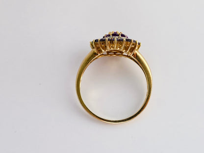 9ct Gold Tanzanite, Amethyst & Diamond Ring