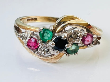9ct Gold Multi-Gemstone Ring