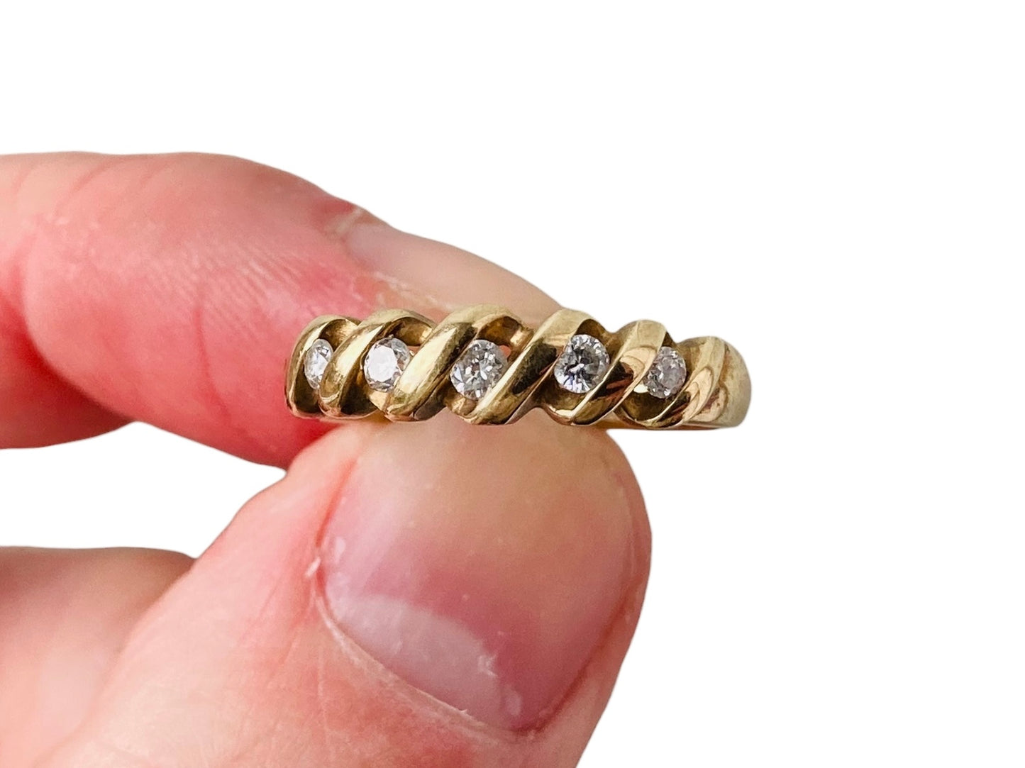 Vintage 9ct Gold Five-Stone Diamond Ring