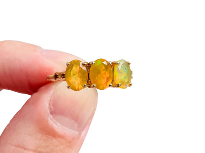 9ct Gold Opal & Diamond Ring