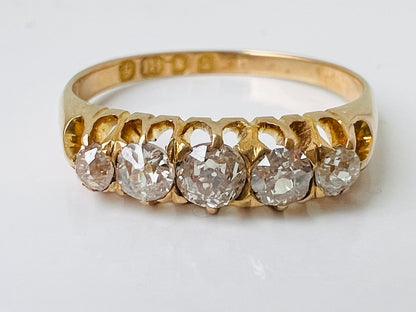 Antique Victorian 18ct Gold Five-Stone Diamond Ring