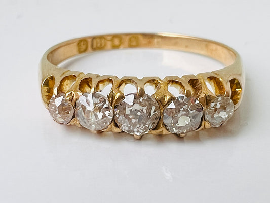 Antique Victorian 18ct Gold Five-Stone Diamond Ring
