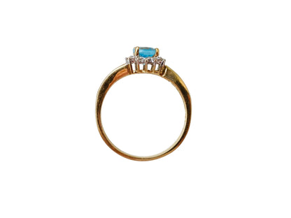 9ct Gold Topaz & Diamond Ring