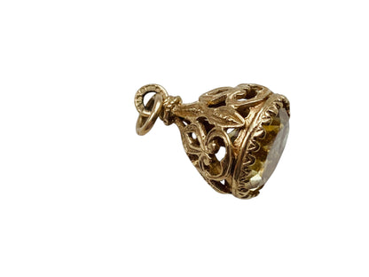 Vintage 9ct Gold Citrine Pendant