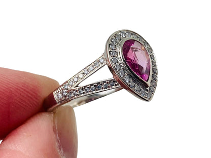 18ct Gold Pink Sapphire & Diamond Ring