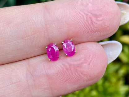 9ct Gold Ruby Earrings