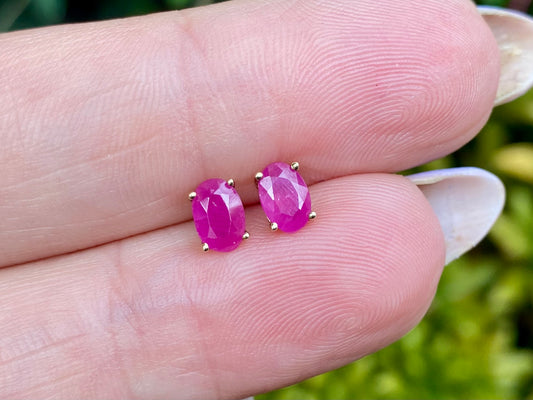 9ct Gold Ruby Earrings