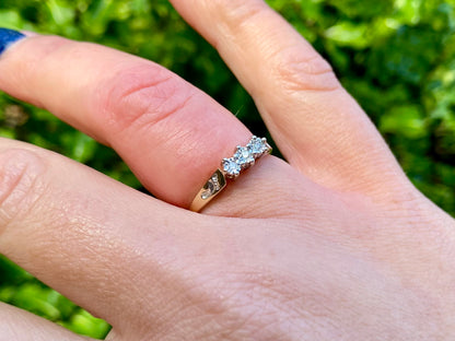 9ct Gold Diamond Footprints Ring