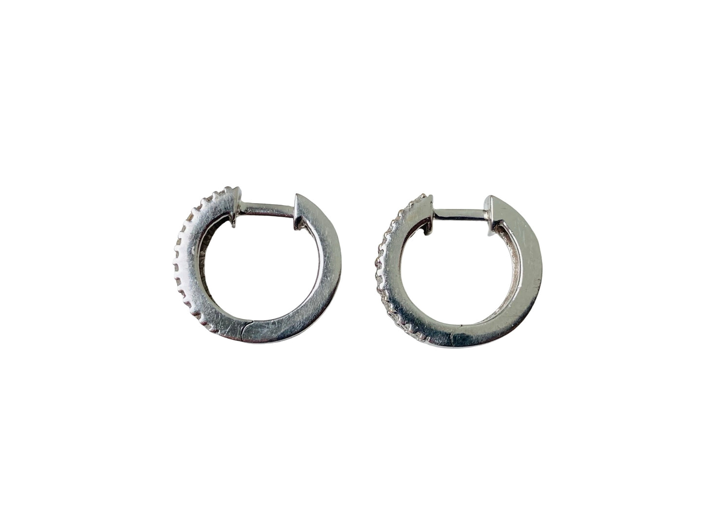 14ct Gold Diamond Hoop Earrings