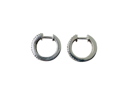 14ct Gold Diamond Hoop Earrings