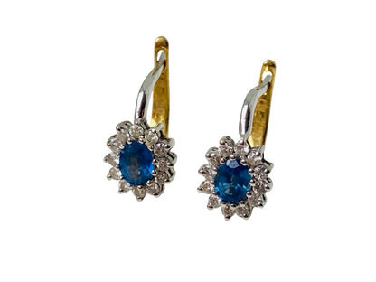 18ct Gold Sapphire & Diamond Earrings
