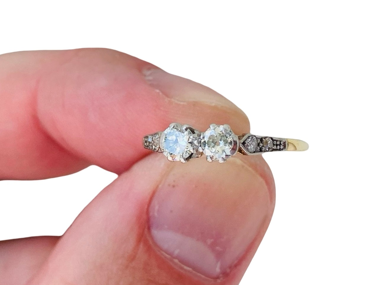 Vintage 8ct Gold Two-Stone Toi Et Moi Diamond Ring