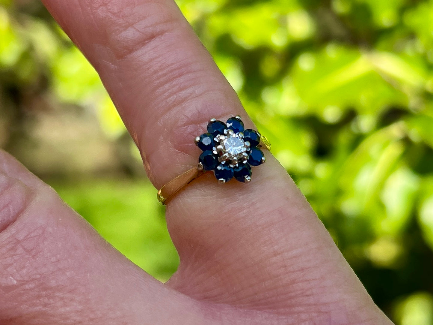 Vintage 18ct Gold Sapphire & Diamond Ring