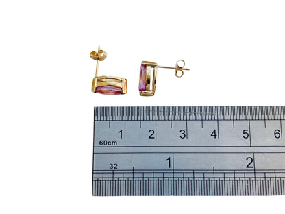 9ct Gold Pink Sapphire Earrings