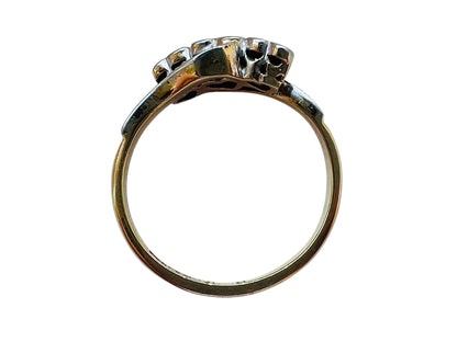 Antique 18ct Gold Three-Stone Diamond Heart Ring