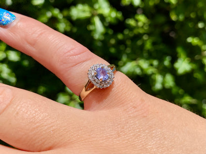 9ct Gold Tanzanite & Diamond Ring