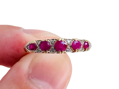 9ct Gold Ruby & Diamond Ring